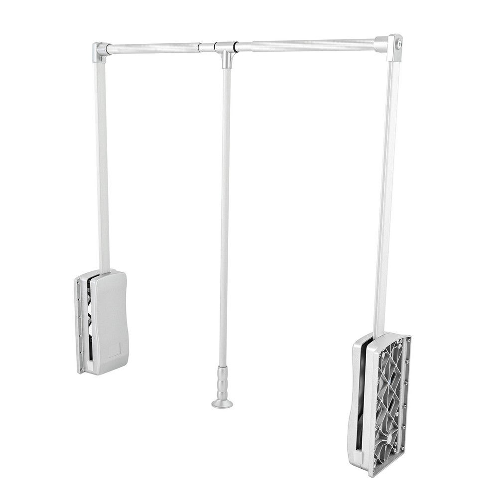 Modern 33 Inch Pull Down Closet Rod Pull Down Wardrobe Organizer Silver Indoor
