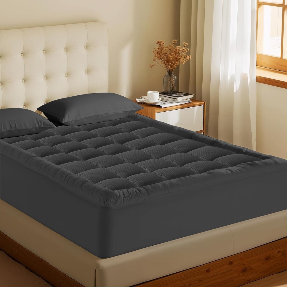 Queen Mattress Pad Polyester Cooling Breathable Quilted Fitted Cover