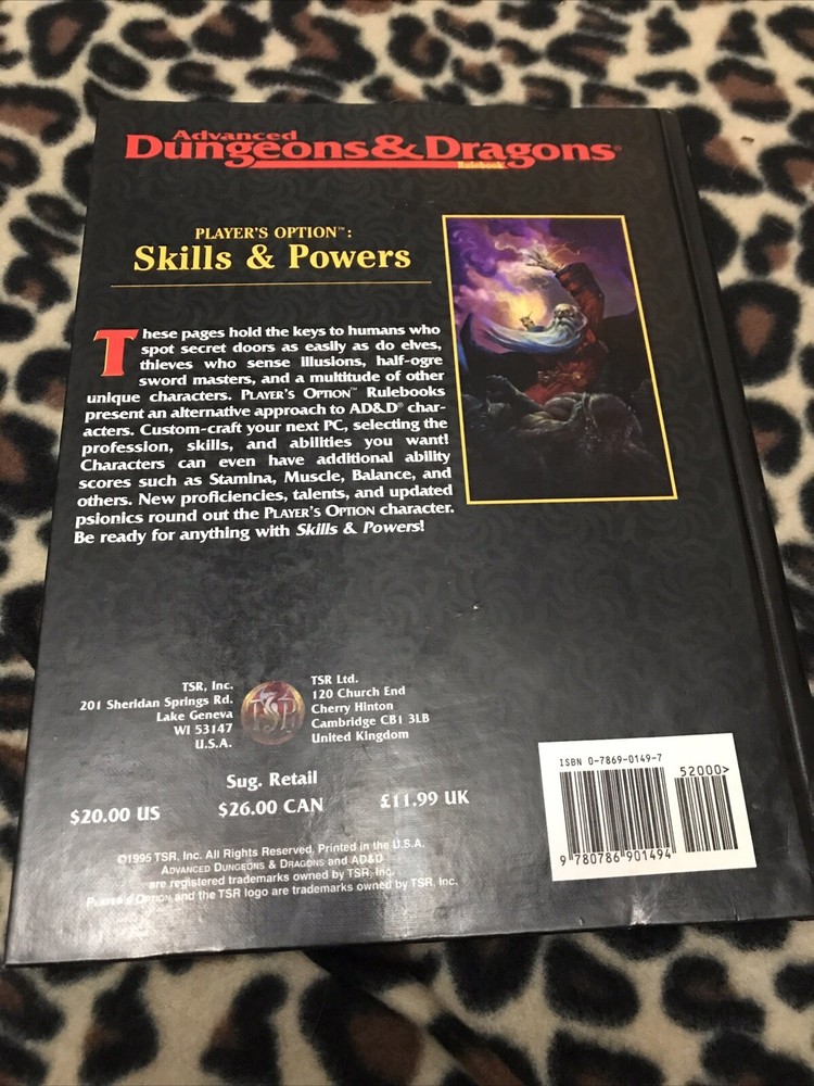 Skills & Powers, Hardcover Advanced Dungeons & Dragons, Accessory/2154 AD&D