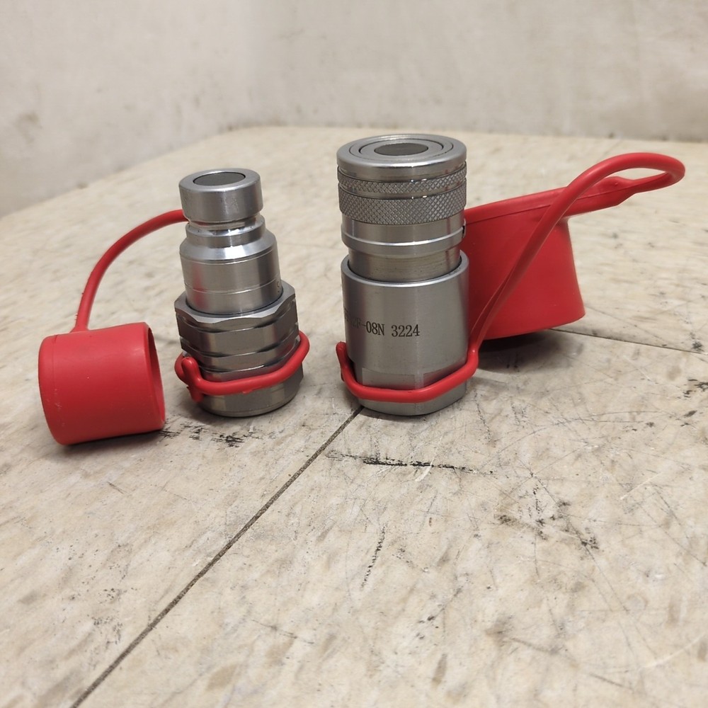 1/2 NPT Flat Face Hydraulic Quick Connect Coupler Coupling Set Skid Steer Bobcat
