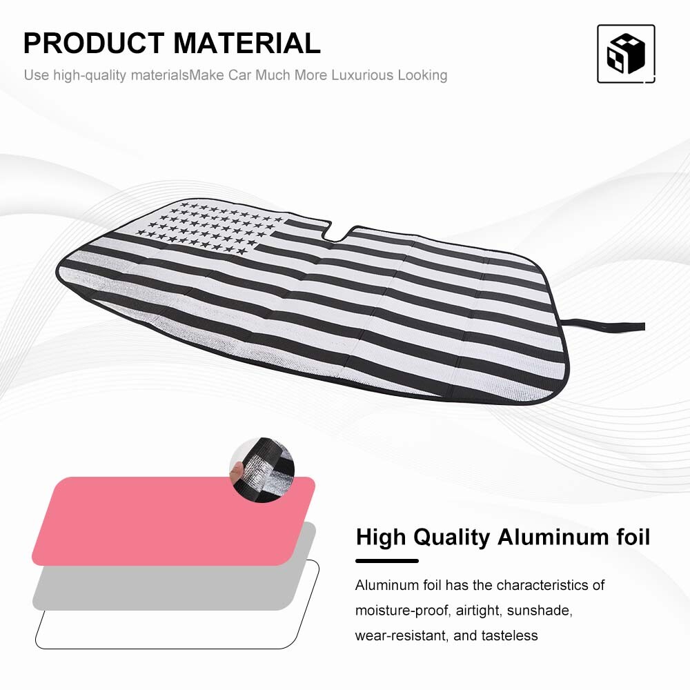 Windshield Visor SunShade Sun Shade US Flag Pattern For Ford Mustang 2015-2020