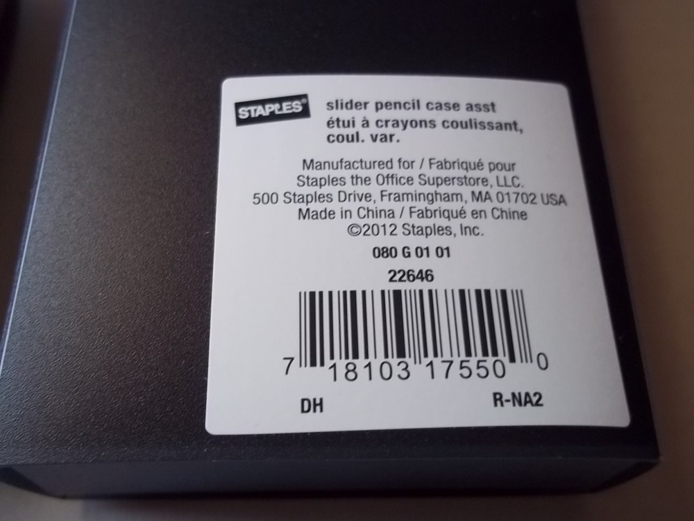 Pencil case - slider type & index card case. New with dent.