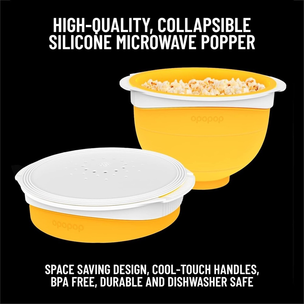 Popcorn Maker — Microwave-Safe Popcorn Maker with Foldable Bowl