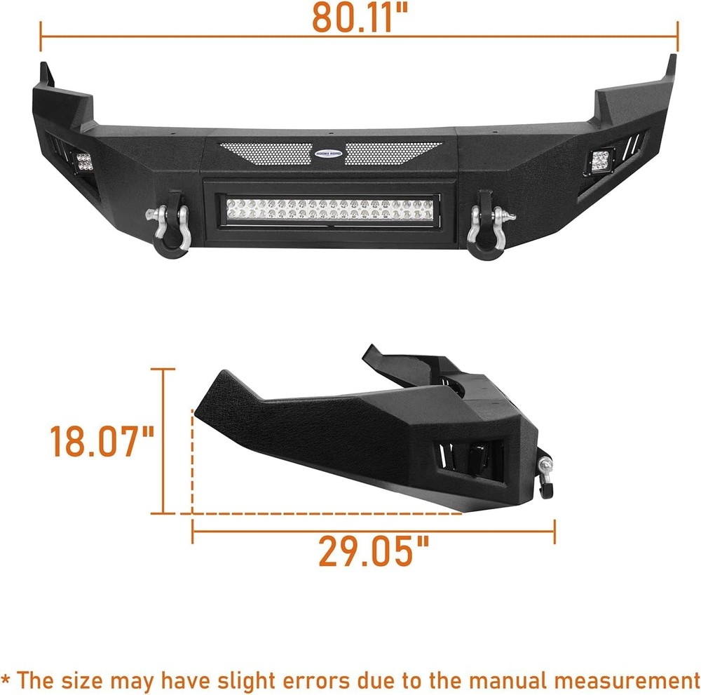 Front Bumper for Ram 1500 2009-2012 Solid Steel with D-rings LED Light