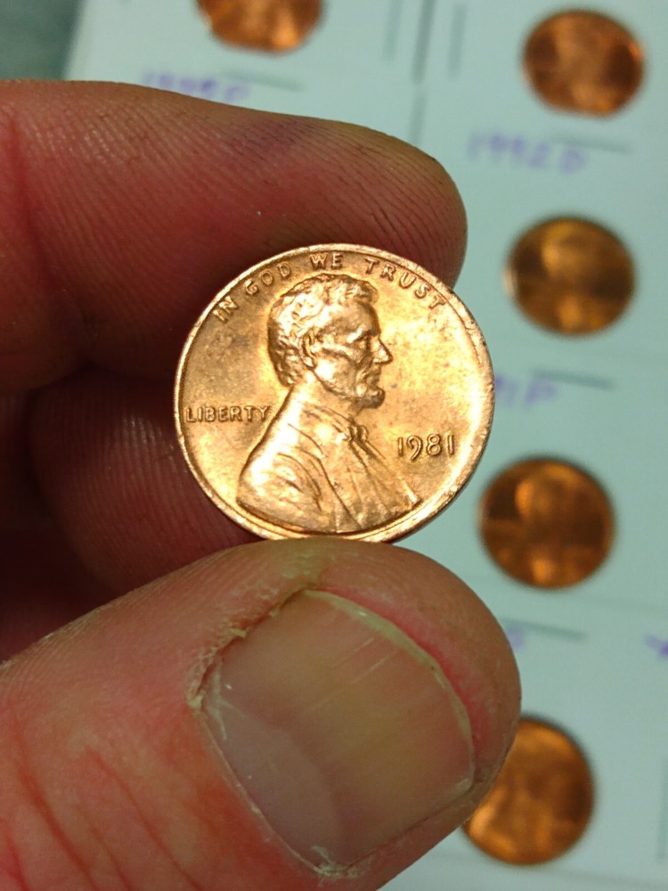 1981 P Penny High MS/Misaligned Die Obverse