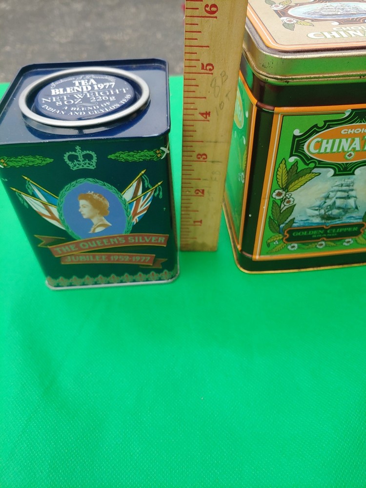 2 X Vintage Tea Tins England Empty Nice