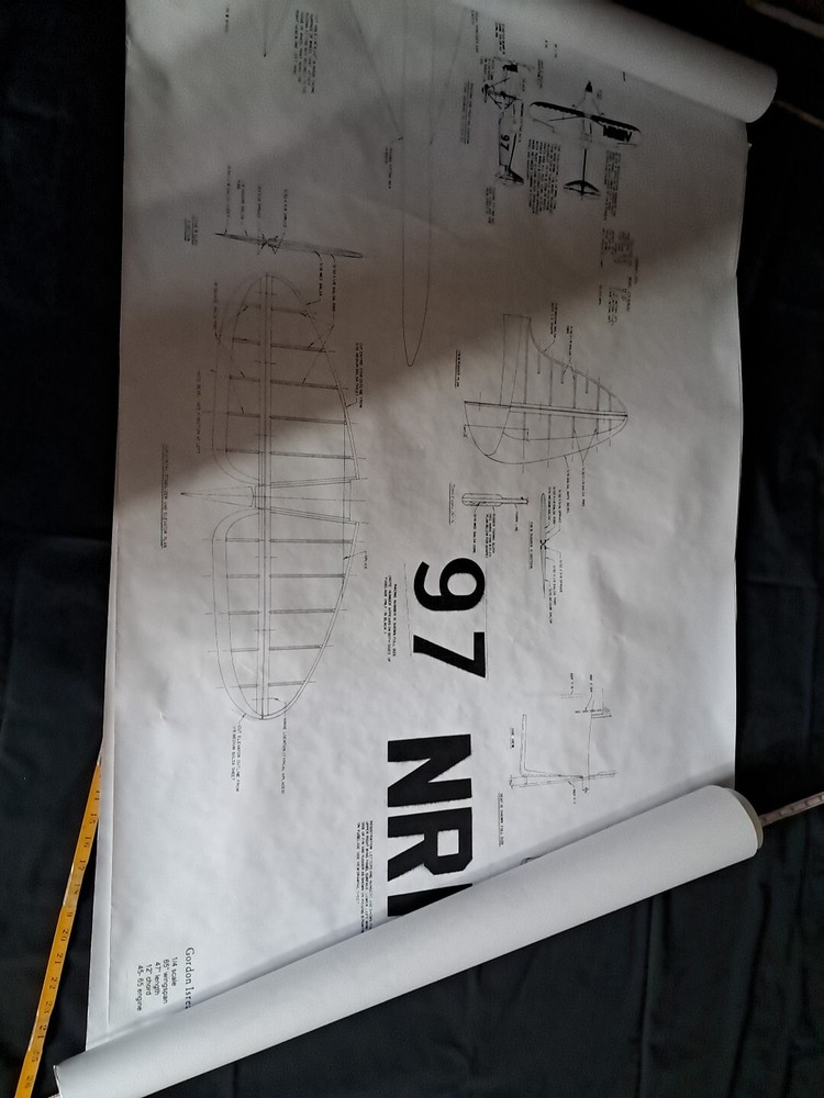 Model Airplane Large Printed Plan RC Scale Plane Drawing Redhead Racer P10