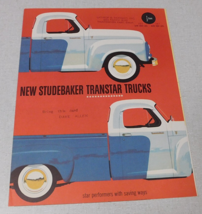 1960's Studebaker Transtar Trucks advertising brochure
