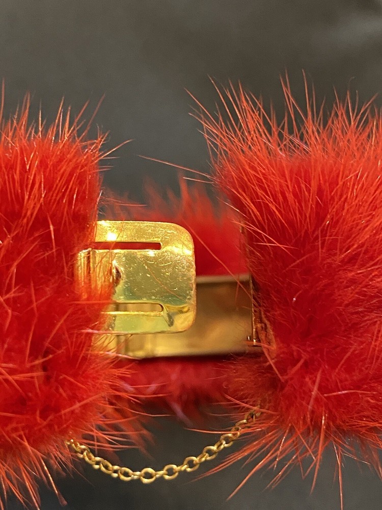 Artisan Deep Red Mink on Gold Tome Bangle Bracelet