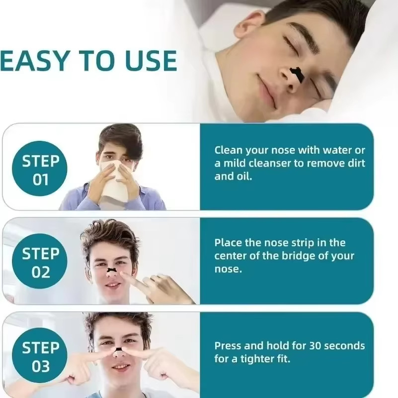 Anti Snoring Nose Patch Set Extra Strength Nasal Strips Better Breathing Non-Inv