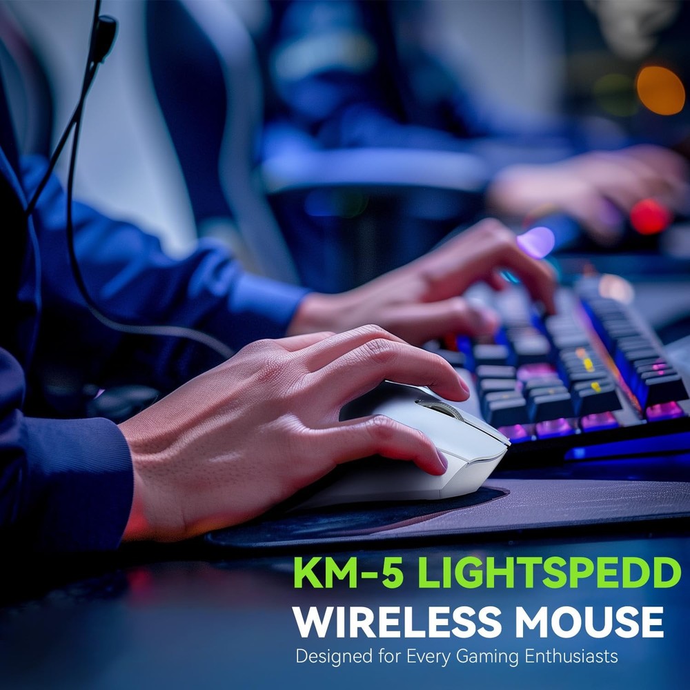 Gaming Mouse, Wireless Mouse Gaming for Laptop with 5 Adjustable DPI, Lightwe...