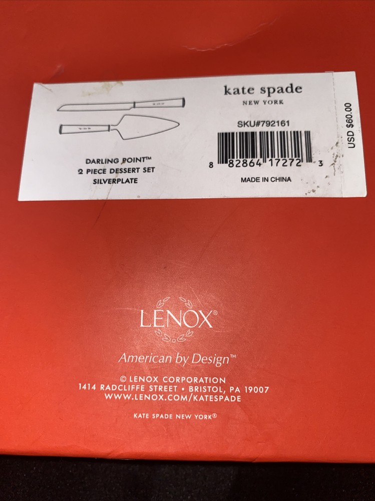 Kate Spade Lenox Mr & Mrs 2-Pc Wedding Cake Serving Box Set Preowned See Add Inf