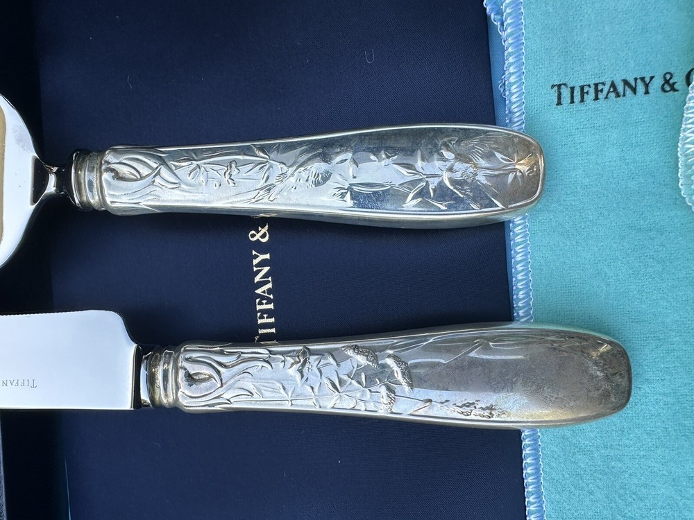 Authentic Tiffany Cake Servers Sterling Silver in box
