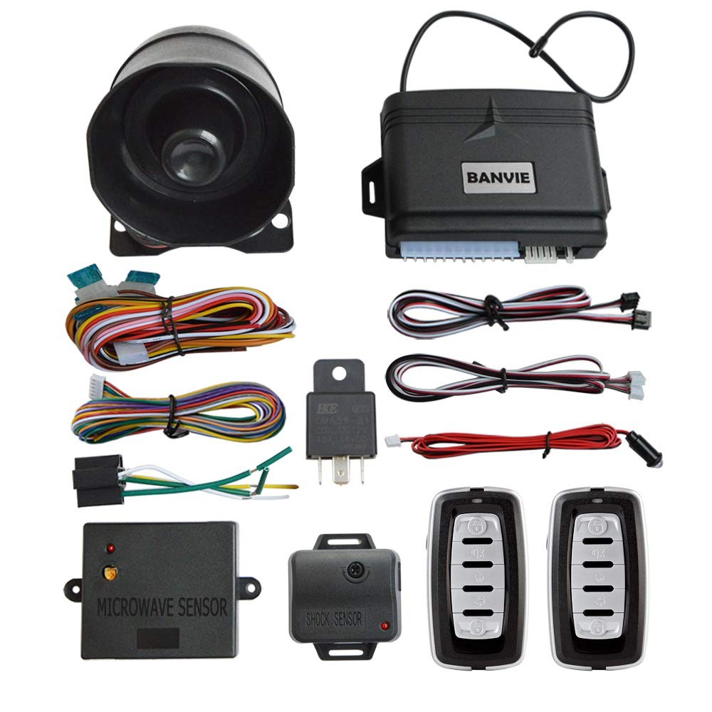 Car Alarm System Security Antitheft Alarm Systems with Keyless Entry with Mic...