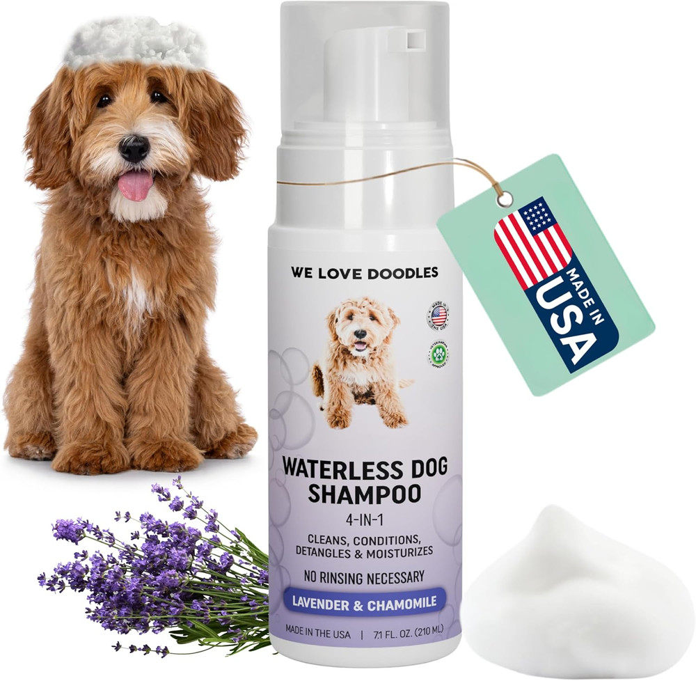 Waterless Dog Shampoo - Over 200+ Sprays Per Bottle - Cleans & Moisturizes Co...