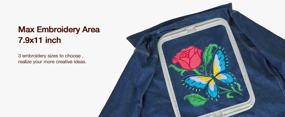 POOLIN EOC06 Computerized Embroidery Machine 7.9*11 Large area LCD Touch Screen