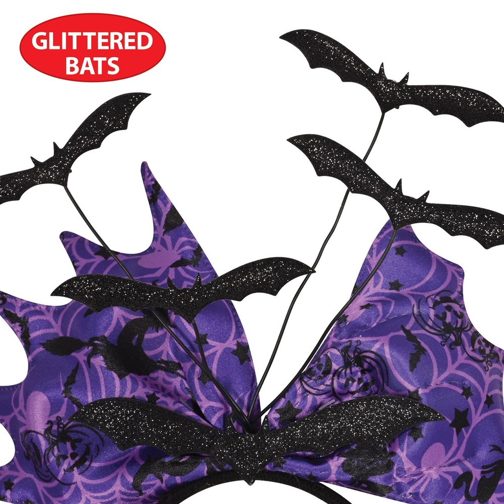 Halloween Glittered Bat Headband