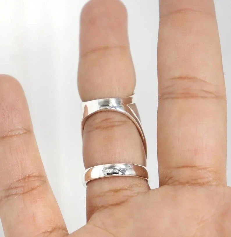 Solid 925 Sterling Silver Adjustable Arthritis Finger Splint Handmade Ring