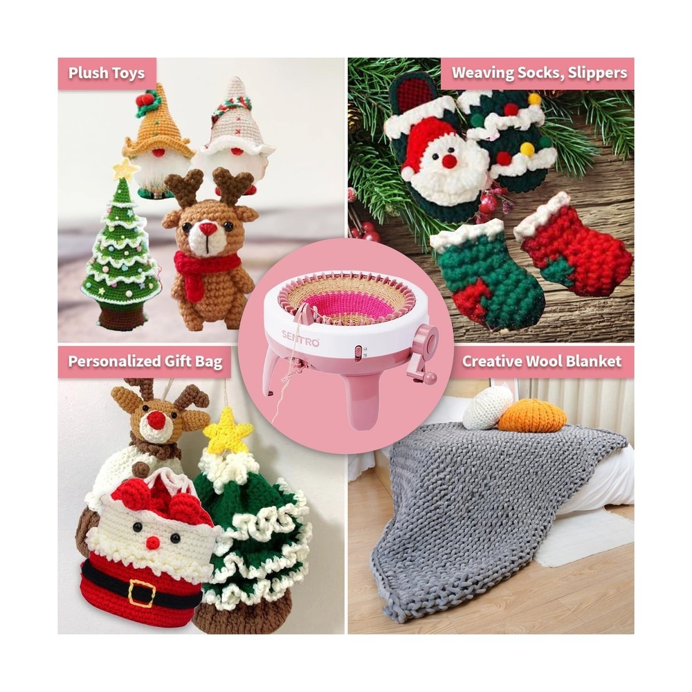 SENTRO Knitting Machine, 40 Needles Automatic Circular Knitting Loom Machine ...