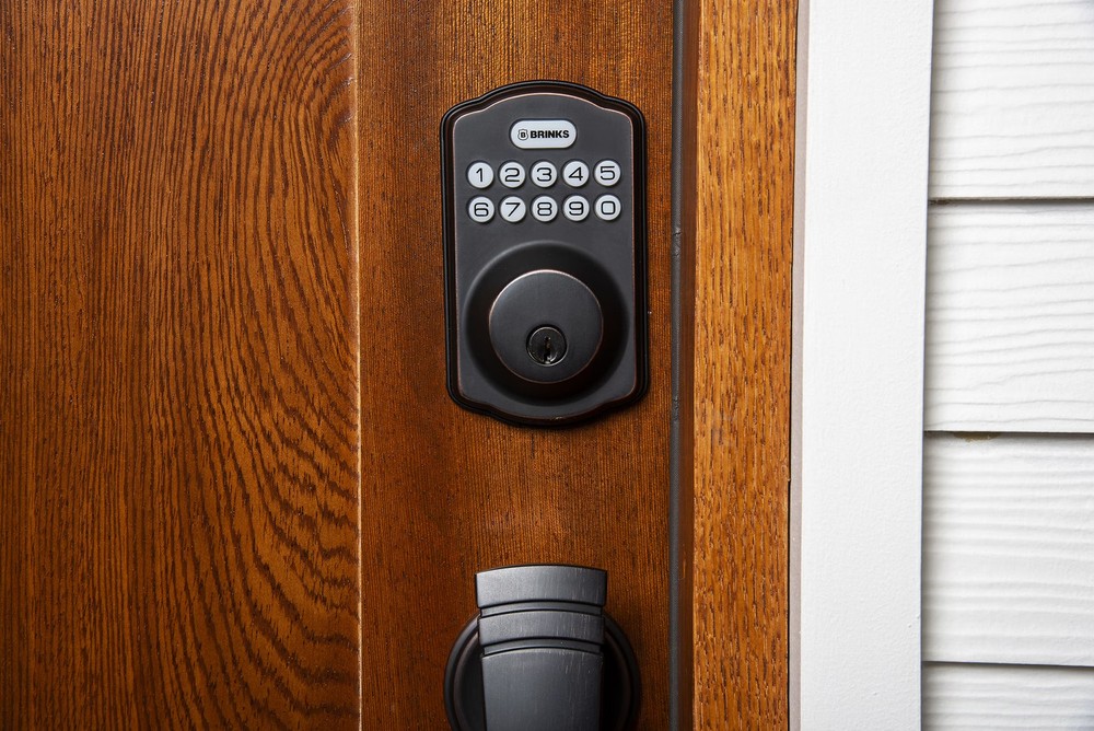 Brinks Electronic Keypad Single Cylinder Deadbolt Lock, Tuscan Bronze Finish