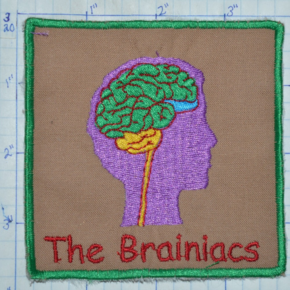 THE BRAINIACS PURPLE HEAD WITH GREEN BRAIN 3.75" PATCH
