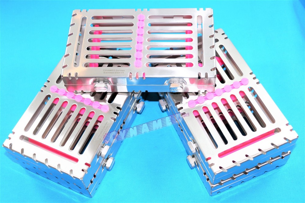 5PCS DETACHABLE STERILIZATION CASSETTE RACK FOR 7 INSTRUMENTS WITH DOUBLE BUTTON