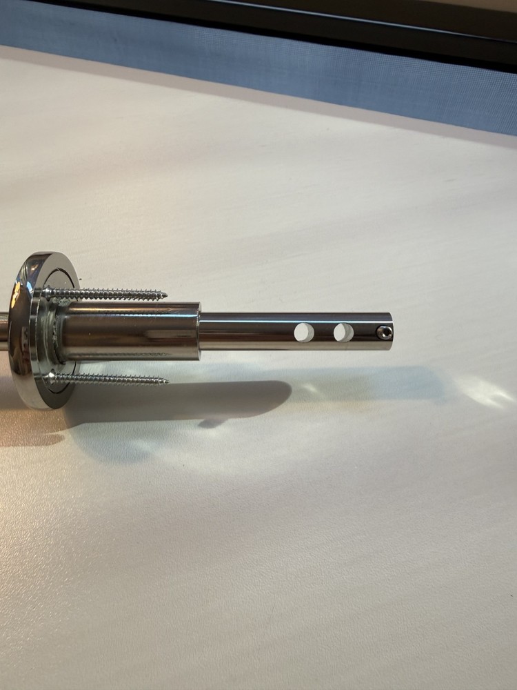 Rajack Retractable Pullout Garment Rod, 8" Inc, Polished Nickel disk tip