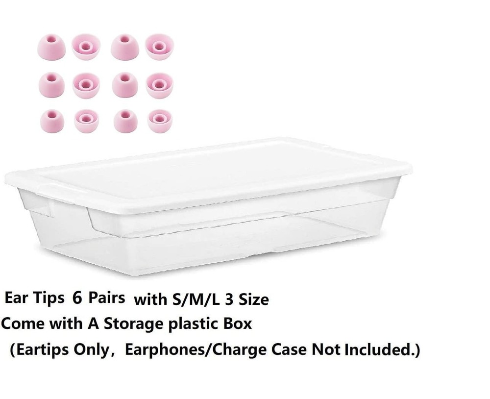 Replacement Ear Tips Compatible with Beats Studio Buds Earbuds, S/M/L, Pink