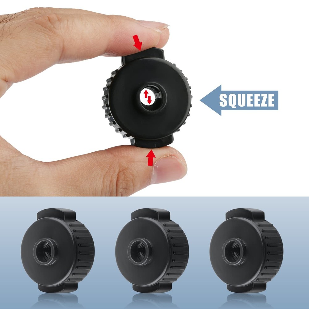 6pcs Quick Release Cymbal Nuts, 8mm Mate Nut Black Plastic