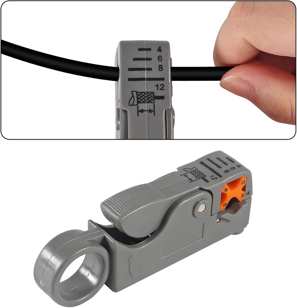 Coax Cable Crimper Tool Kit Coaxial Compression Tool Fitting Wire Stripper with