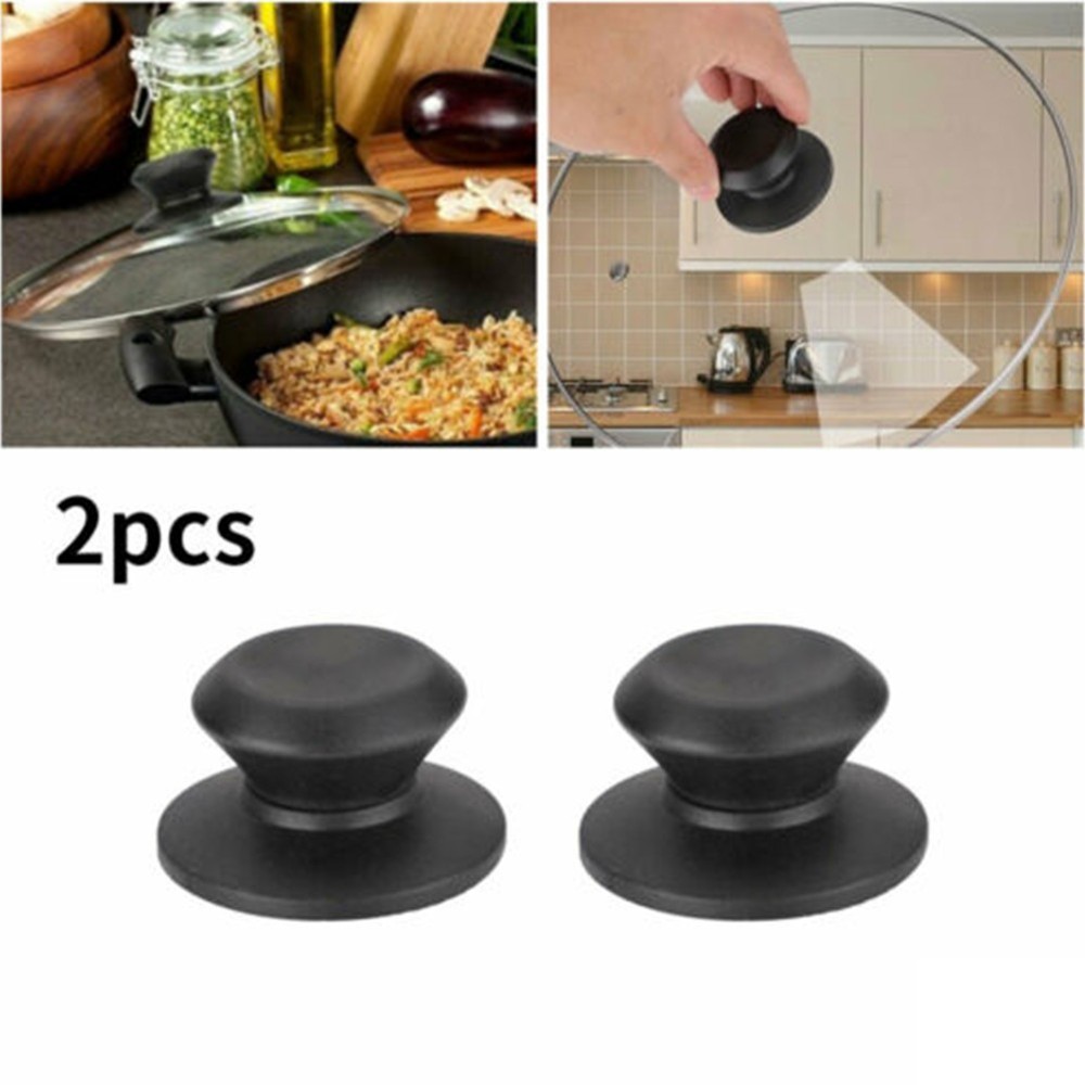 New Practical Home Pot Lid Knob Pan 2x Accessory Bakelite Black Cookware