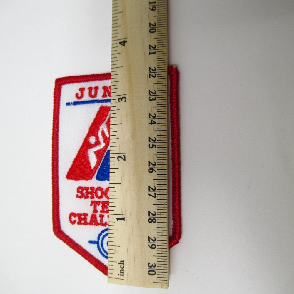 Junior US Shooting Team Patch Challenge Logo Red White Blue Iron On