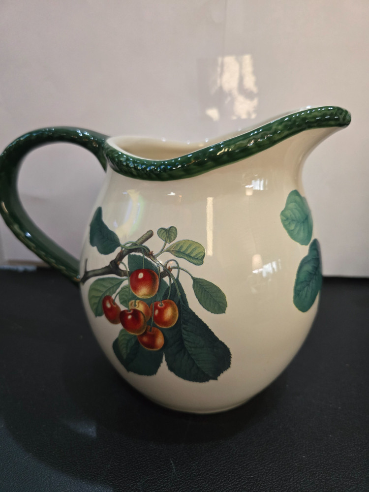 Hawthorne Manor Stoneware Pitcher Fruit Designs