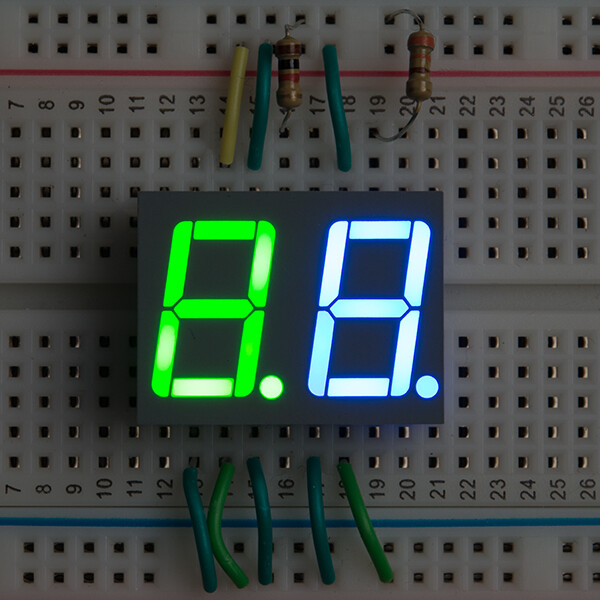 [ SparkFun COM-13999 ] Dual 7-Segment Display - LED (RGB)