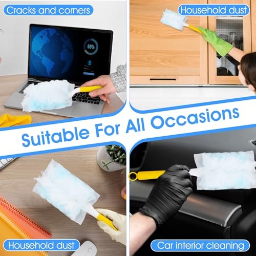 120 Pcs Duster Refills, Electrostatic Disposable Dusters Refills Blue White
