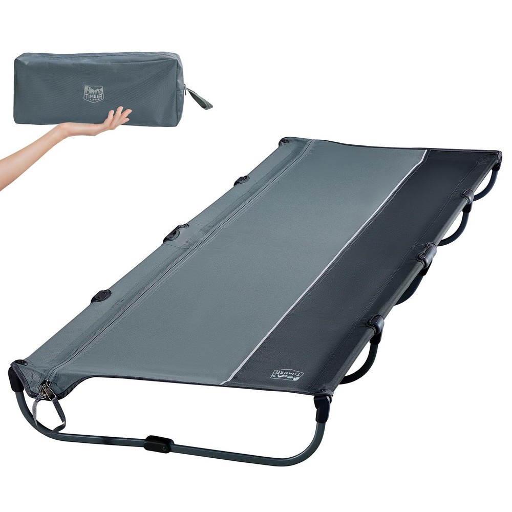 Lightweight Folding Camping Cot - Quick Set-Up, Portable Carry Bag, 225lbs Capac