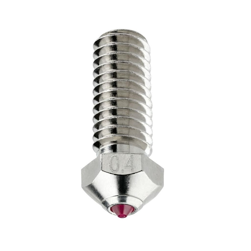 3D Printer Nozzle 0.4mm Ruby Hardened Abrasion Resistant Copper Compatible