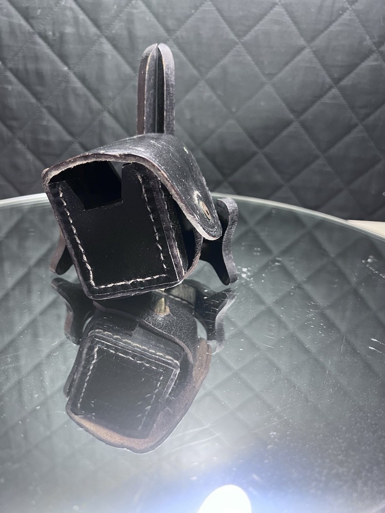 Muzzleloader Cap Or Ball Belt Pouch Black Leather Owb