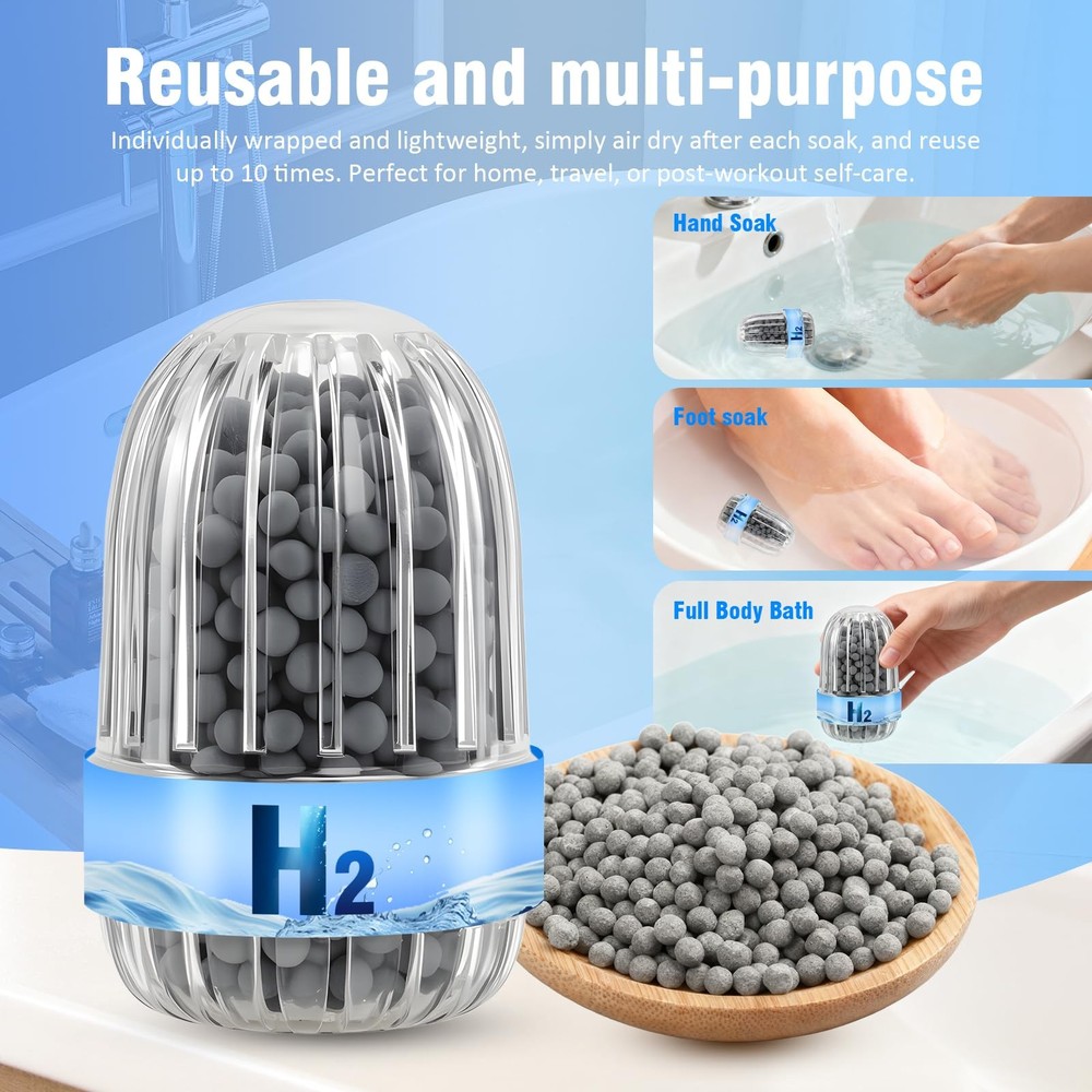 Hydrogen Bath Bombs for Spa Experience, Muscle Relief Stress Relief - 2 Pack
