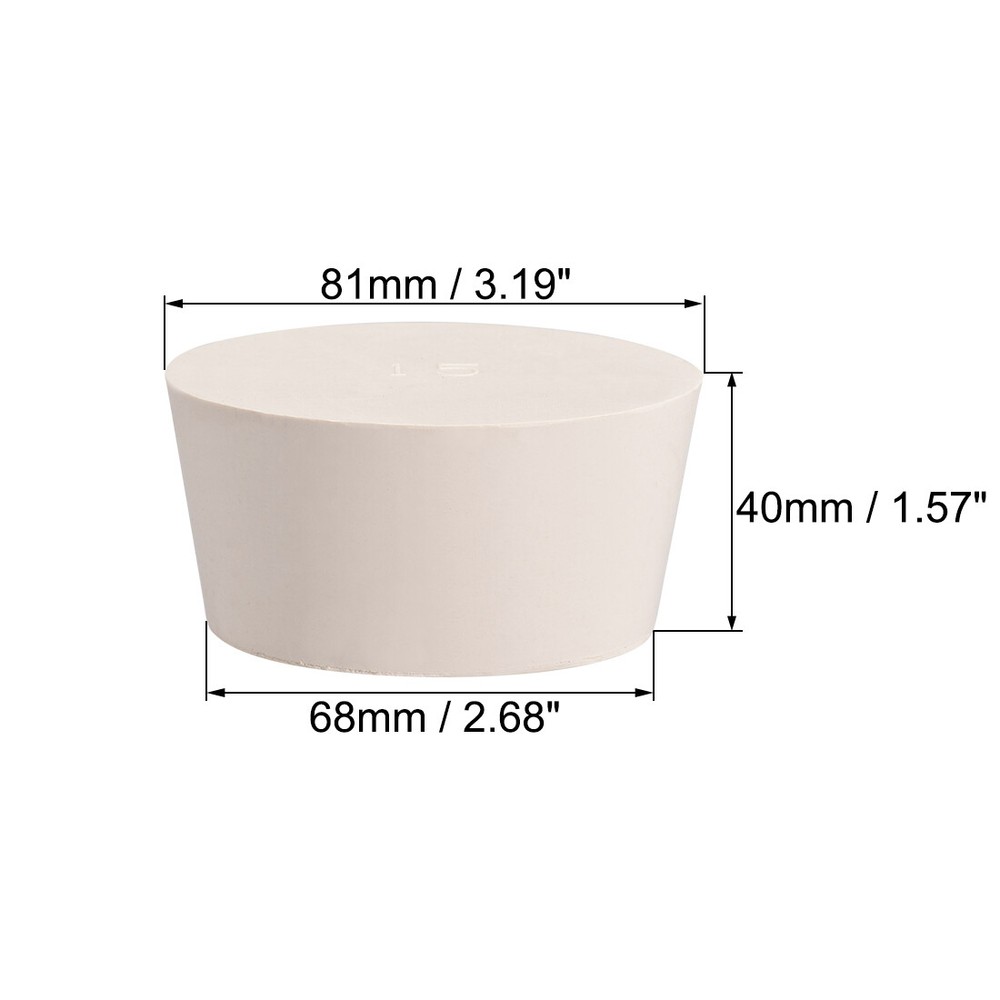 White Tapered Shaped Solid Rubber Stopper for Lab Tube Stopper Size 15