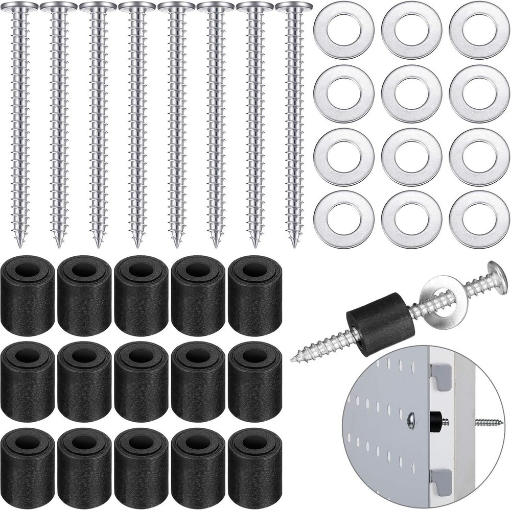 24 Sets Pegboard Spacers Mounting Kit, Magnetic Pegboard Includes Screws, Spa...
