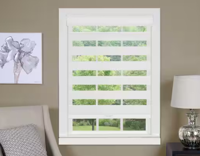 ACHIM Celestial White Cordless Light Filtering Double Layered Polyester 34X72