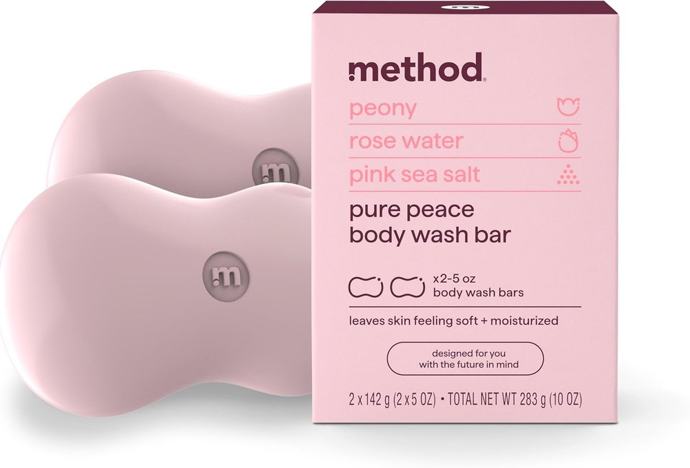 Method Bar Soap, e Peace, e Peace, Rose Water, Peonies + Pink Sea
