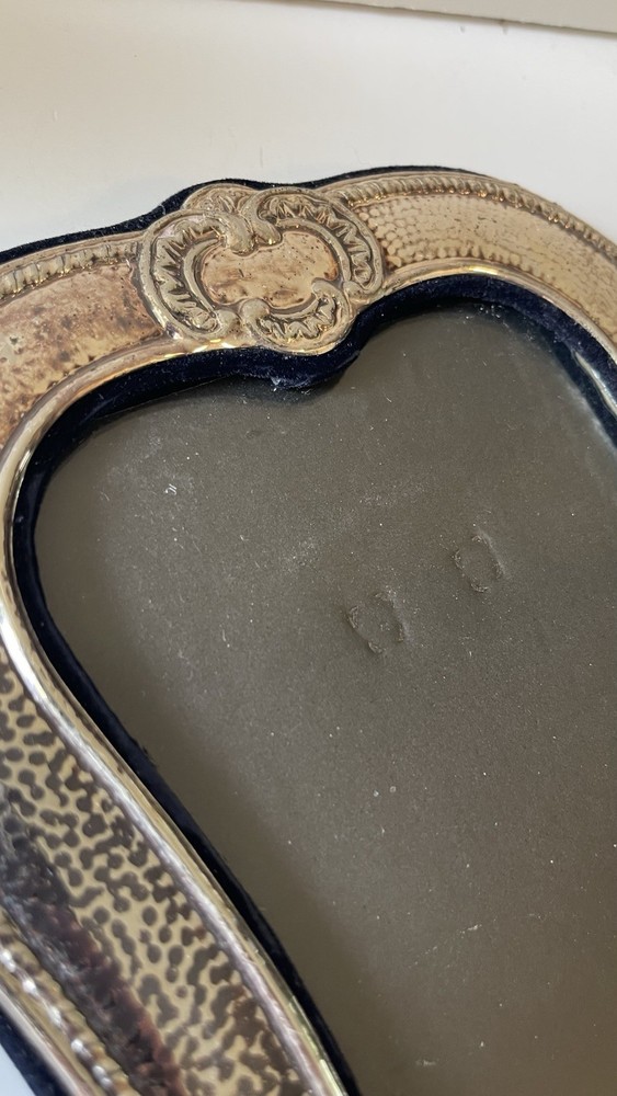 Vintage Hammered Silverplate 5x7 Photo Frame