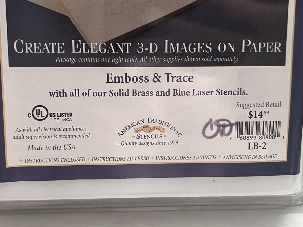 American Traditional Embossing Light Table Embossing Tracing Working No Stencil
