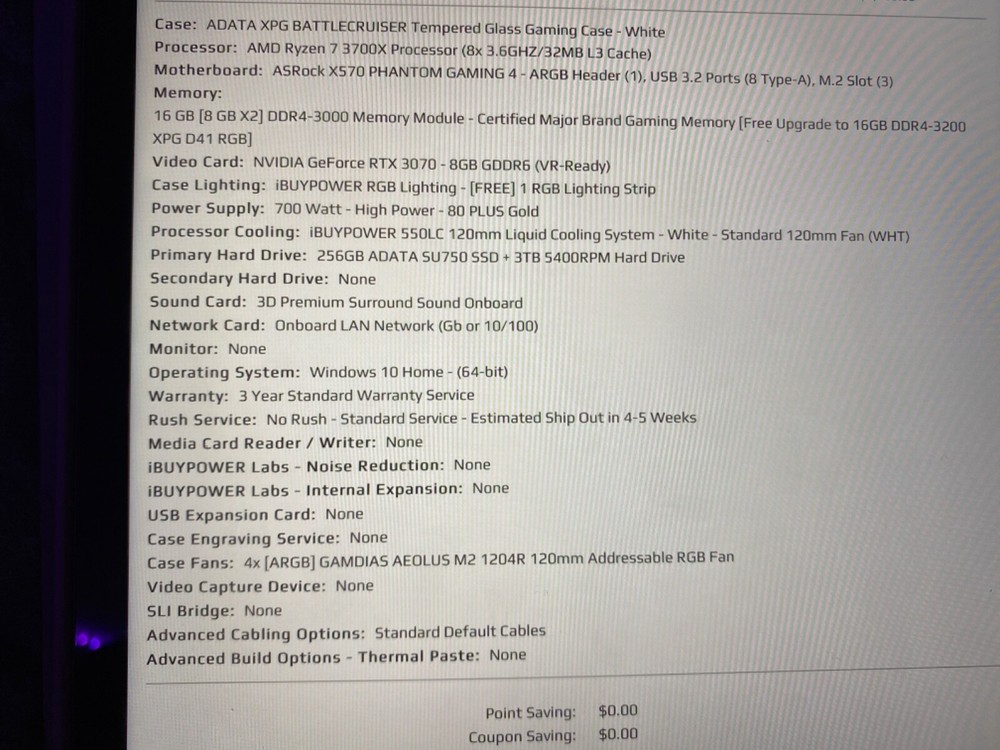 custom gaming pc 3070 3tb storage 16g ram