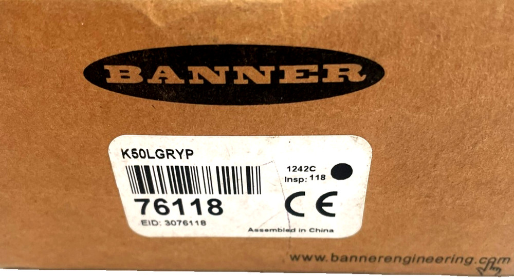 NEW BANNER ENGINEERING K50LGRYP INDICATOR LIGHT 76118