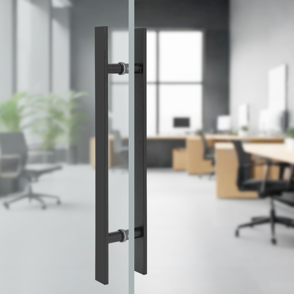 Double Sided Stainless Steel Door Handle black H Shape Door Pull Handle