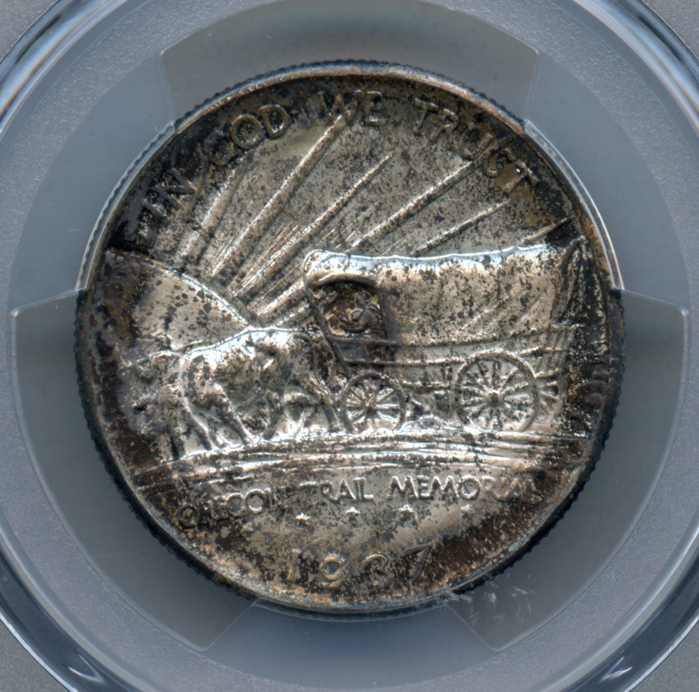 1937 D Oregon Trail Commemorative Silver Half Dollar PCGS MS 65