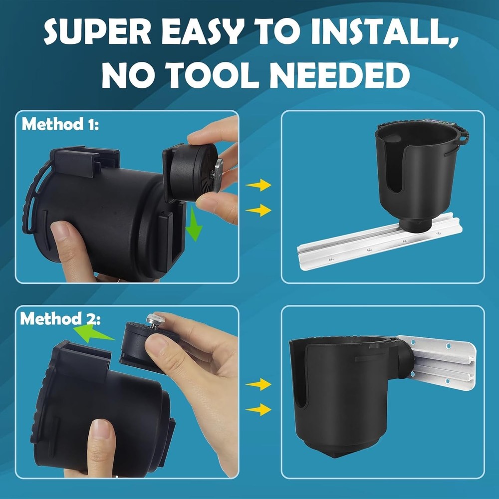 1001 Multi-Functional Kayak Cup Holder with Tool Storage , Track Mount Non-Sl...